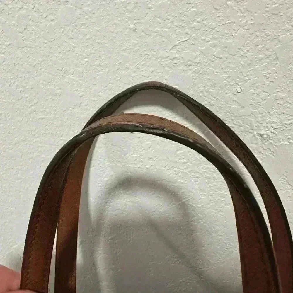 Michael Kors Tote Bag Brown Leather Shoulder Bag MK Charm Gold Hardware - Picture 8 of 14